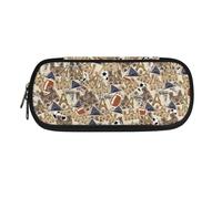 Astuccio rosa con criceto giallo, astuccio per matite e cosmetici, organizer per cancelleria per bambini, per la scuola dei bambini, Calcio Calcio Palace Khaki, 8.8"x1.7"x4.1", Astuccio