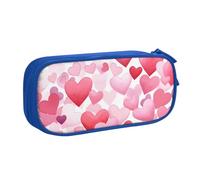 Astuccio rosa con cuori innamorati per ragazzi e ragazze San Valentino grande portapenne da scrivania organizer per cancelleria astuccio per scuola ufficio borsa per trucco con cerniera, rosa