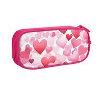 Astuccio rosa con cuori innamorati per ragazzi e ragazze San Valentino grande portapenne da scrivania organizer per cancelleria astuccio per scuola ufficio borsa per trucco con cerniera, Blu