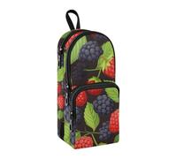 Astuccio rosso e viola con gelsi, grande capacità, portapenne con scomparto per studenti a forma di zaino per la scuola, organizer per cancelleria e pennarelli, per scuola, ufficio, lavoro, Gelsi