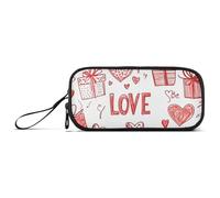 Astuccio rosso per penne e matite in nylon ad alta capacità per San Valentino Love Surprise, per bambini, per la scuola e i bambini