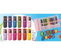 SET ROTOLO 24 PASTELLI MINA 4.0 + 1 MATITA TINTA UNITA ROSSO ART. 61252