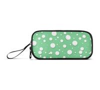 Astuccio rotondo bianco su uno sfondo verde in nylon grande con cerniera astuccio grande capacità matita astuccio cancelleria per insegnanti universitari