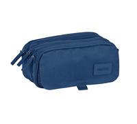 Astuccio Safta Basic - 3 scomparti con cerniera - Tasca frontale - Tracolla regolabile - 172 l - 215x80x100 mm - Blu navy