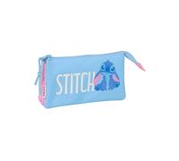STITCH BRIGHT - Astuccio triplo, astuccio per bambini, ideale per bambini in età scolastica, comodo e versatile, qualità e resistenza, 22 x 3 x 12 cm