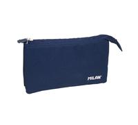 MILAN Zaino scuola collezione 1918 3 zip e 5 scomparti blu navy 215x35x125mm, Navy, Casual