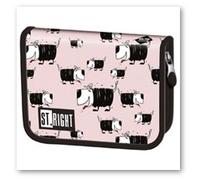 Astuccio scolastico a due alette rosa BAMBINO con cani