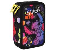 Astuccio Scolastico con Accessori 3 Scomparti Stitch