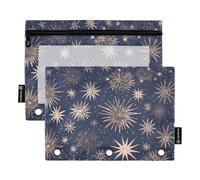 Astuccio scolastico con finestra trasparente Nano 4 luglio blu navy e oro rosa_1 astuccio con cerniera in colori assortiti raccoglitore a 3 fori per ufficio forniture scolastiche cosmetici multicolore
