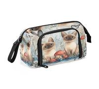 Astuccio scolastico di grande capacità, custodia per il trasporto di matite leggero, custodia rigida per studenti universitari, dipingi a olio e pittura a olio con gatto carino