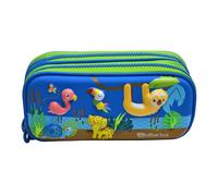 Astuccio Scolastico Doppio 3D Magic - Corpo in Rilievo Jungle Blu