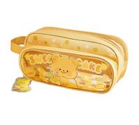 Astuccio scolastico estetico grande capacità borsa forniture | Organizzatore forniture per la scuola per righelli penne gomme forbici ragazze studenti, giallo, Se référer au descriptif,
