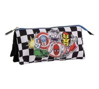 Astuccio scolastico Marvel Avengers con motivo a scacchi dei supereroi, ideale per ragazzi e ragazze - Astuccio multiuso Avengers con chiusura resistente per matite e accessori