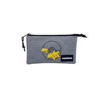 TOYBAGS Astuccio scolastico Pokemon Pikachu Triple - Interno foderato e chiusura a cerniera - Astuccio con 3 scomparti - 3 x 23 x 3 cm, multicolore, Astuccio scolastico triplo