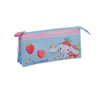 Astuccio scolastico triplo Cinnamoroll - interno foderato e chiusura a cerniera - Astuccio con 3 scomparti - 11,5 x 23,5 x 3 cm