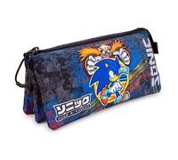 Astuccio Scolastico Triplo Portatodo Karactermania Sonic 2 Cerniere Blu
