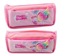 Astuccio scolastico Unicorno con ala di broccato rosa 3D