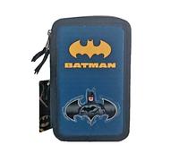 Astuccio Scuola 3 Zip Batman 3D Portapenne Matite Pastelli Multiscomparto Nuovo