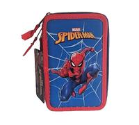 Astuccio Scuola 3 Zip Spiderman 3D Colore Blu Portapenne Matite Pastelli Nuovo