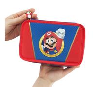SUPER MARIO - Astuccio Scuola Ufficiale Super Mario, Astuccio 3 Scomparti con Set Cancelleria, Penna Cancellabile Blu e Rossa, 5 Etichette Adesive Portanome, Pratica Chiusura a Zip, 20x13hx7 cm