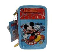 Astuccio Scuola 3 Zip Topolino Portapenne Matite Pastelli Multiscomparto Nuovo