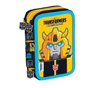 Astuccio Scuola 3 Zip Transformers Bumblebee Portapenne Matite Multiscomparto