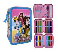 ASTUCCIO SCUOLA 3D PRINCIPESSE DISNEY MULTISCOMPARTO 3 ZIP PENNARELLI GIOTTO