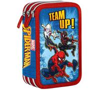 Astuccio Scuola 3D Spiderman Marvel, 3 Zip, Portacolori Pennarelli Giotto - SP0794
