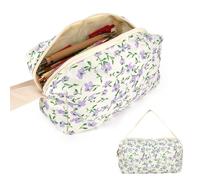 Astuccio Scuola, Astucci Grande Capacità per Scuola Ufficio, Astuccio Portatile, Portapenne Astuccio con Motivo Floreale, Portapastelli per Bambina Bambino, Materiale Scolastico, Borsellino (Viola)