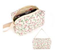 Astuccio Scuola, Astucci Grande Capacità per Scuola Ufficio, Astuccio Portatile, Portapenne Astuccio con Motivo Floreale, Portapastelli per Bambina Bambino, Materiale Scolastico, Borsellino (Rosa)