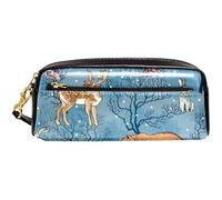 Astuccio Scuola Bear Deer Owl Hedgehog And Trees In The Snow Borsa Per Matite Durevole Astucci Cancelleria Multifunzione Custodia Porta Cancelleria Per Ufficio Università Matite