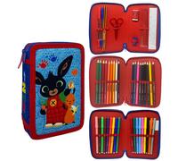 Happy School Astuccio Scuola, Bing, Flop, 3 Zip, multiscomparto, Completo 44 Pezzi, Colori Giotto, 20 x 13 x 6 cm, Multicolore