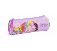 UNICORN ACADEMY - Astuccio rotondo scolastico, astuccio per bambini, ideale per bambini dai 5 ai 14 anni, comodo e versatile, qualità e resistenza, 20 x 7 cm, viola, M, Casual