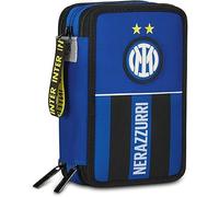 Astuccio Scuola Compatibile con Inter 3 Zip Completo Prodotto Ufficiale 20x12x6 cm + Omaggio Portachiave