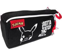 Astuccio Scuola Compatibile Con Pokemon Triplo Completo Nero + Omaggio Portachiave Pokemon