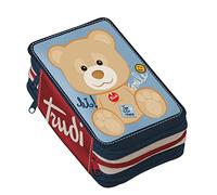 Astuccio Scuola Compatibile con Trudi Orsetto Triplo 3 Zip Completo 19x13x6 cm + Omaggio Portachiavi Cubo