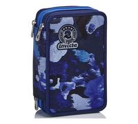 Astuccio Scuola Completo Seven 3 Zip Camo Shade Blu
