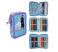 Astuccio Scuola Disney Frozen II Elsa Anna 3 Zip Lilla