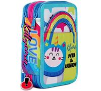 Astuccio Scuola Gopop Kittycorn Triplo Completo 3 Zip 19x13x6 cm