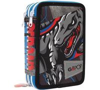 Astuccio Scuola Gopop Raptor Triplo Completo 3 Zip 19x13x6 cm