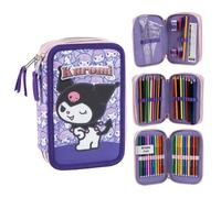 ASTUCCIO SCUOLA KUROMI SANRIO MULTISCOMPARTO 3 ZIP PORTACOLORI GIOTTO - 5557