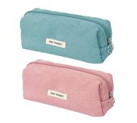 Astuccio Scuola Media Elementare Università: TAIHOBO 2 Pezzi Tinta Unita Astuccio Bambina Bambino con Cerniera, Penne Pastelli Pennarelli, Regalo per Back To School, per Scuola e Ufficio (Rosa Blu)