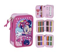 Artesanía Cerdá Astuccio scuola Minnie Mouse – Rosa, triplo scomparto, include accessori