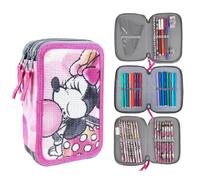ASTUCCIO SCUOLA MINNIE MOUSE DISNEY MULTISCOMPARTO 3 ZIP PORTACOLORI GIOTTO