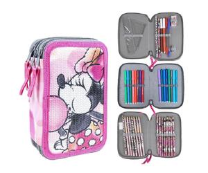 ASTUCCIO SCUOLA MINNIE MOUSE DISNEY MULTISCOMPARTO 3 ZIP PORTACOLORI GIOTTO