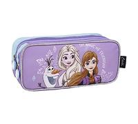 Astuccio Scuola per Bambini di Frozen - Colore Blu - 22,5x8x10 cm - Astuccio 2 Scomparti - 100% Poliestere - Chiusura a Cerniera - Stampa di Elsa - Prodotto Originale Elaborato in Spagna