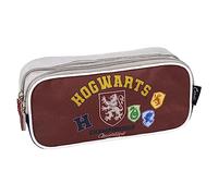 Astuccio Scuola per Bambini di Harry Potter - Multicolore - 22,5x8x10 cm - Astuccio 2 Scomparti - in Poliestere - Chiusura a Cerniera - Stampa di Hogwarts - Prodotto Originale Elaborato in Spagna