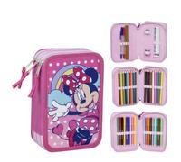 Artesanía Cerdá Astuccio scuola Minnie Mouse – Rosa, triplo scomparto, include accessori