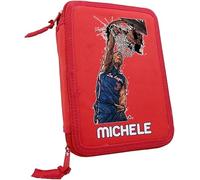 Astuccio Scuola per Bambino Personalizzato con Nome Zip Completo di 33 Pezzi Bambino portatutto Portapastelli Colorato Completo di Penne Pastelli Pennarelli Righello Temperino Gomma Taccuino3