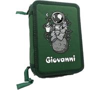Astuccio Scuola per Bambino Personalizzato con Nome Zip Completo di 33 Pezzi Bambino portatutto Portapastelli Colorato Completo di Penne Pastelli Pennarelli Righello Temperino Gomma Taccuino1